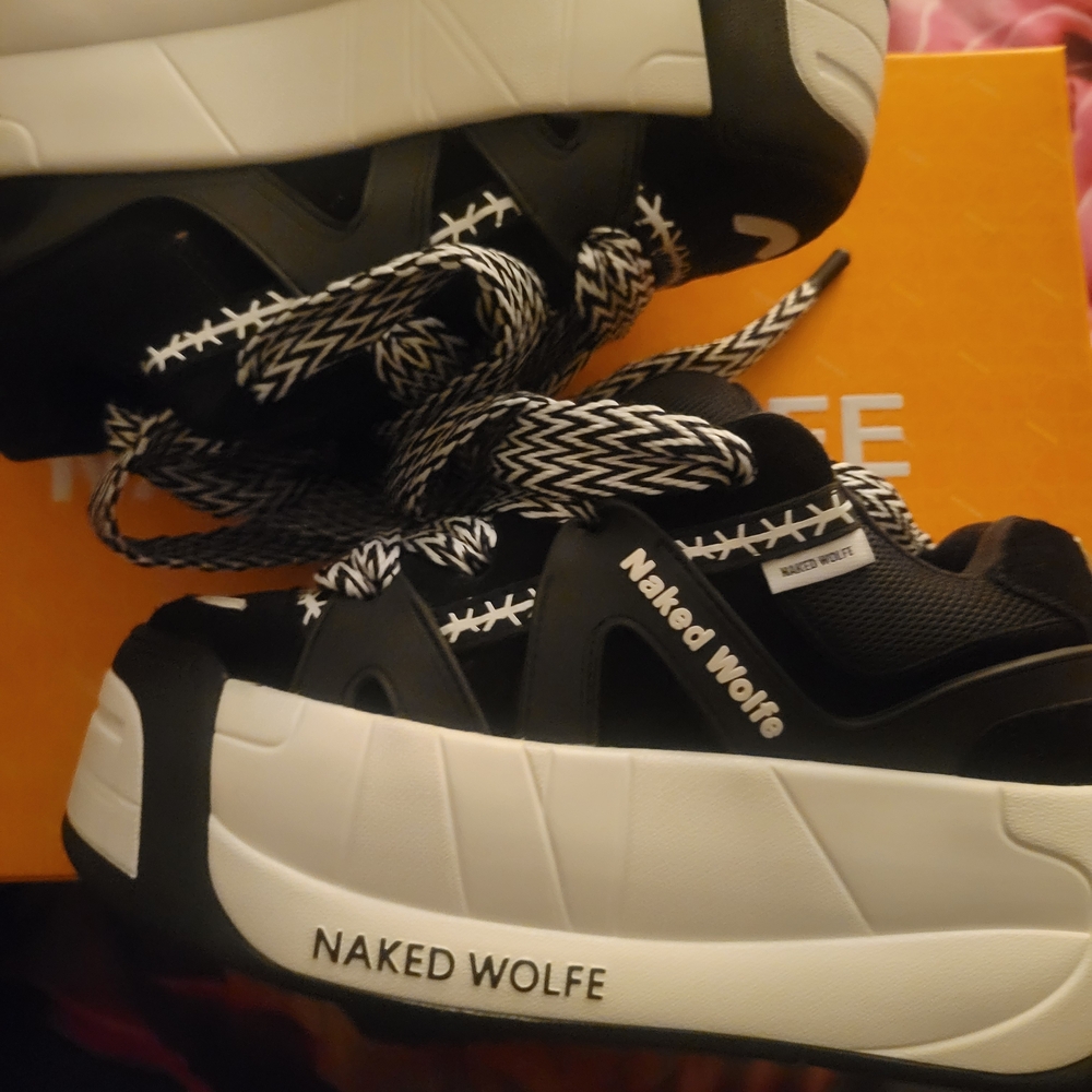 Naked Wolfe Black and White Sneakers